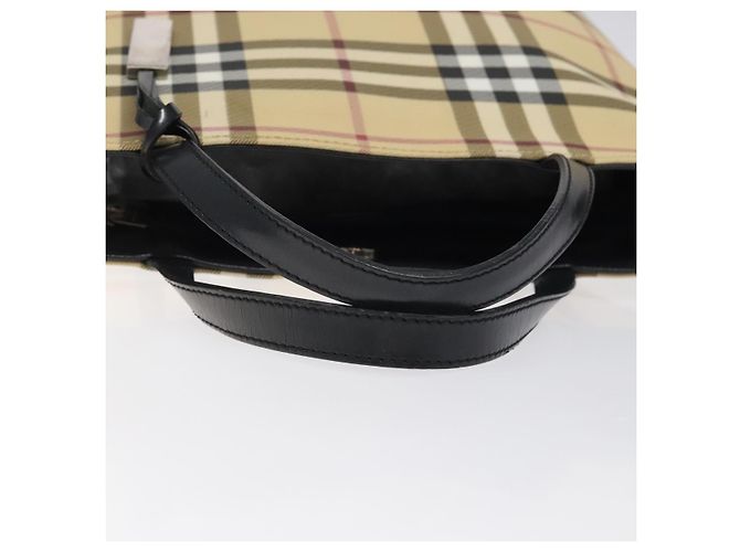 Bolso de mano de PVC beige con estampado Nova Check de BURBERRY Auth 120970 - vista 7