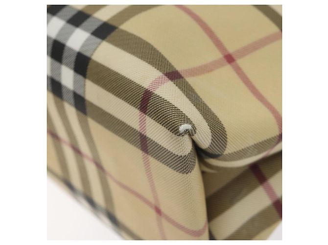 Bolso de mano de PVC beige con estampado Nova Check de BURBERRY Auth 120970 - vista 9