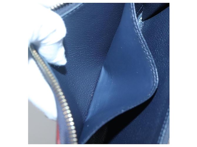 LOUIS VUITTON Cartera Zippy Empreinte Marino Rojo M62121 LV Auth fm4618 Roja Azul marino - vista 17