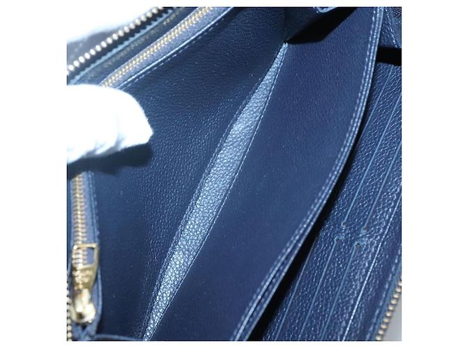 LOUIS VUITTON Cartera Zippy Empreinte Marino Rojo M62121 LV Auth fm4618 Roja Azul marino - vista 18
