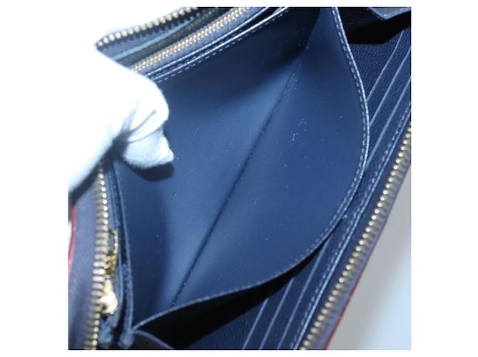 LOUIS VUITTON Cartera Zippy Empreinte Marino Rojo M62121 LV Auth fm4618 Roja Azul marino - vista 19