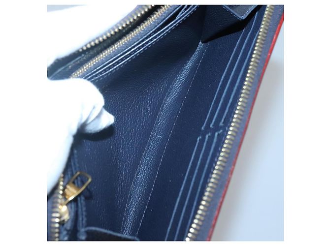 LOUIS VUITTON Cartera Zippy Empreinte Marino Rojo M62121 LV Auth fm4618 Roja Azul marino - vista 20