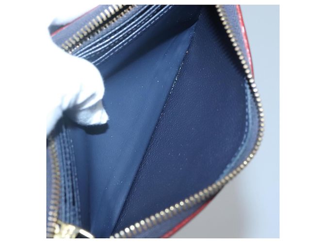 LOUIS VUITTON Cartera Zippy Empreinte Marino Rojo M62121 LV Auth fm4618 Roja Azul marino - vista 21