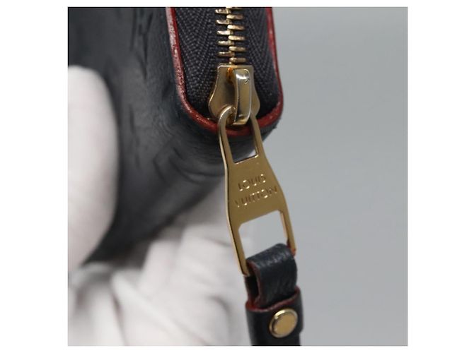 LOUIS VUITTON Cartera Zippy Empreinte Marino Rojo M62121 LV Auth fm4618 Roja Azul marino - vista 8