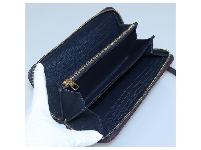 LOUIS VUITTON Cartera Zippy Empreinte Marino Rojo M62121 LV Auth fm4618 Roja Azul marino - vista 9