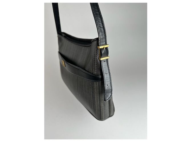 Vintage Givenchy Leder Tasche schwarz grau - Ansicht 11