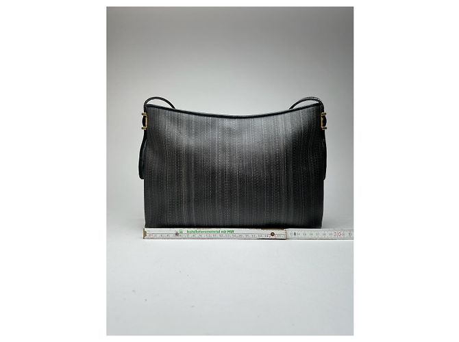 Vintage Givenchy Leder Tasche schwarz grau - Ansicht 14