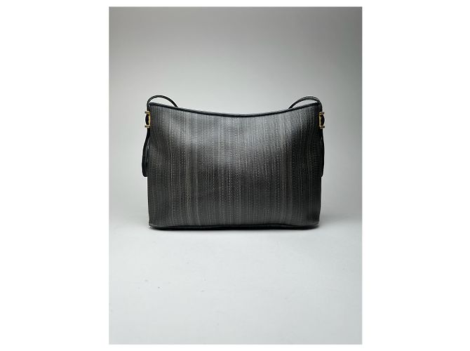 Vintage Givenchy Leder Tasche schwarz grau - Ansicht 3