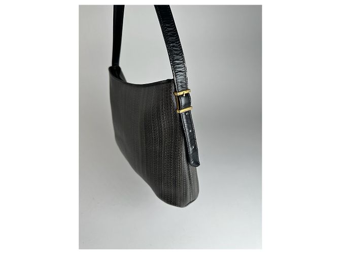 Vintage Givenchy Leder Tasche schwarz grau - Ansicht 5