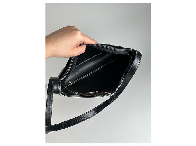 Vintage Givenchy Leder Tasche schwarz grau - Ansicht 7