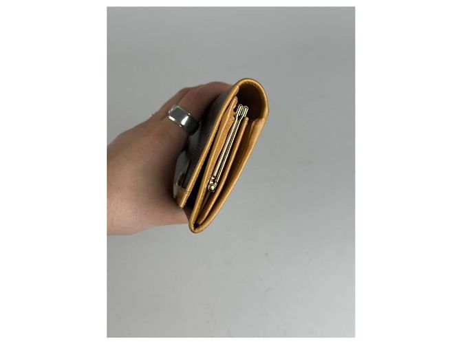 Triomphe Céline Vintage Celine Paris monogram Leather Wallet Brown - view 4