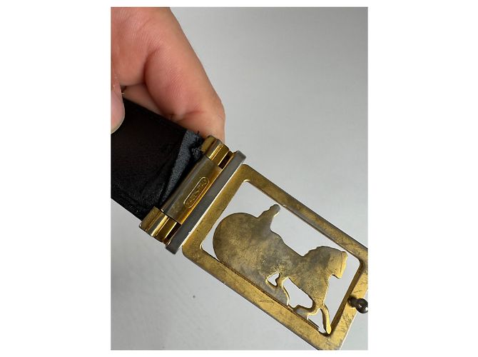 Céline Vintage Celine Paris Ledergürtel schwarz - Ansicht 7