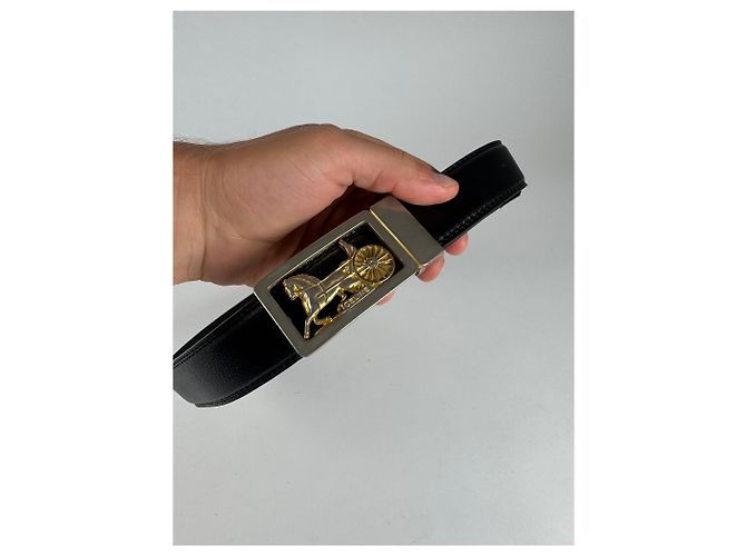 Céline Vintage Celine Paris Ledergürtel schwarz - Ansicht 8