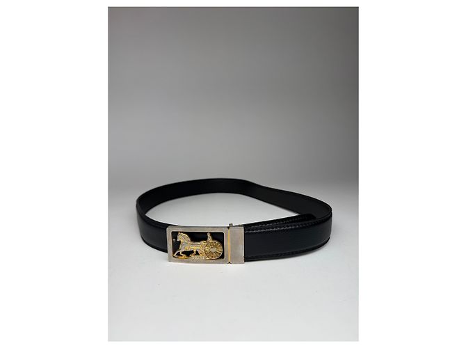 Céline Vintage Celine Paris Ledergürtel schwarz - Ansicht 9