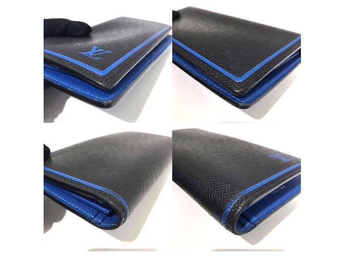 Cartera Brazza Taiga Louis Vuitton Negro Azul - vista 3