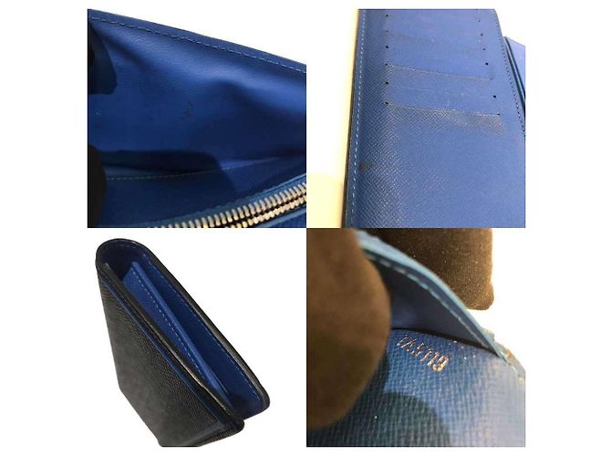 Cartera Brazza Taiga Louis Vuitton Negro Azul - vista 6
