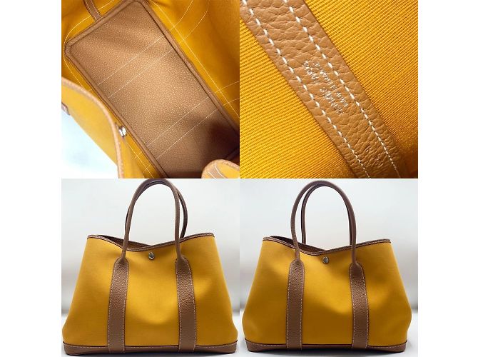 Hermès Hermes Garden PM C Stamp Tote Bag Golden - Ansicht 5