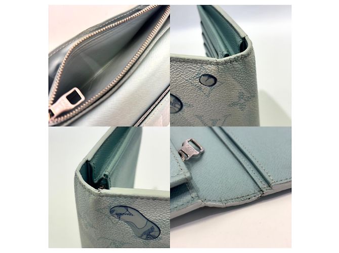 Cartera larga bi-fold Brazza Monogram Aqua Garden de Louis Vuitton Azul - vista 6