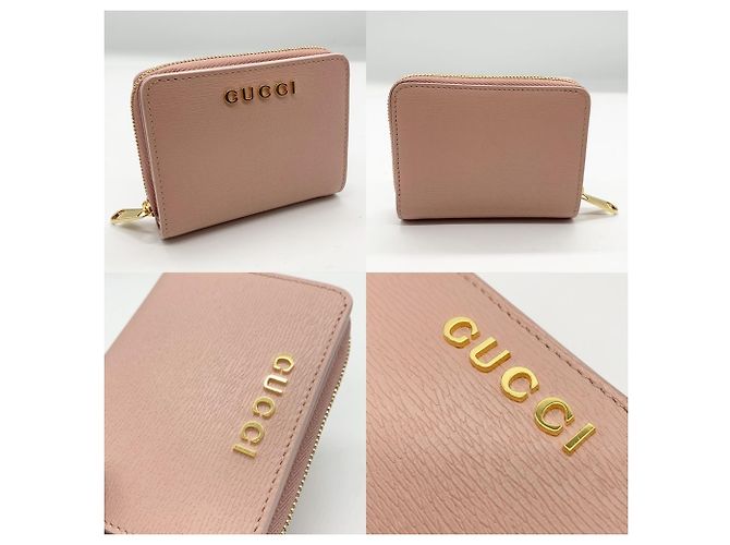 Gucci Script Mini Wallet Bi-fold aus hellrosa Leder Pink - Ansicht 2