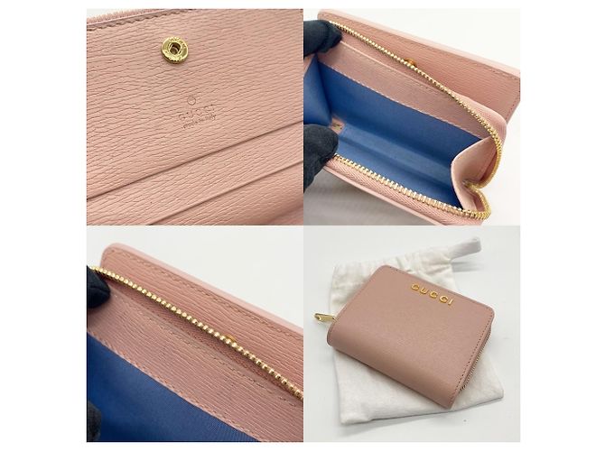 Gucci Script Mini Wallet Bi-fold aus hellrosa Leder Pink - Ansicht 4