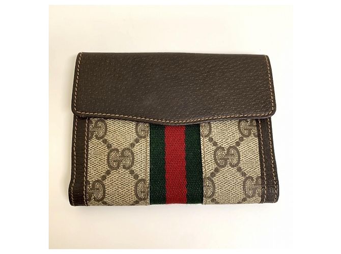Billetera bi-fold Gucci Old Sherry Line Castaño - vista 5