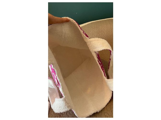 Bolsa Chanel Coco Beach 2021 reversível rosa de algodão com pochette - vista 7