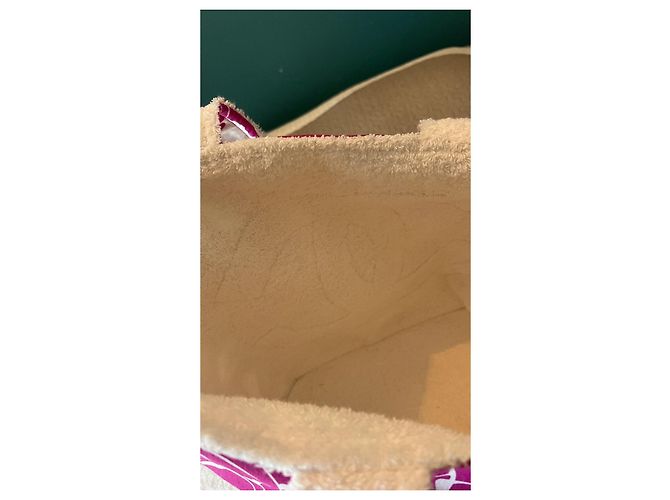Bolsa Chanel Coco Beach 2021 reversível rosa de algodão com pochette - vista 8