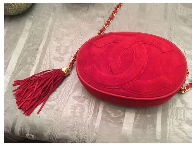 Chanel Oval CC Suide Bag Rot - Ansicht 2