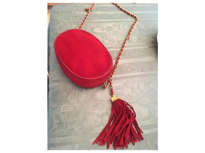 Chanel Oval CC Suide Bag Rot - Ansicht 4