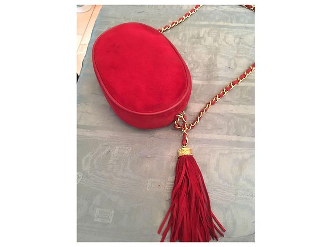 Chanel Oval CC Suide Bag Rot - Ansicht 8