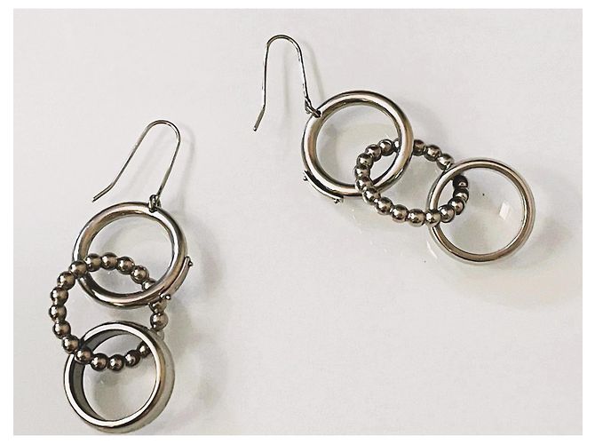 Orecchini DOLCE & GABBANA “Triplet” DJ0658 acciaio argento con tre anelli - vista 10