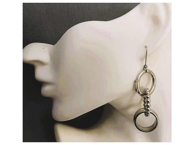 Orecchini DOLCE & GABBANA “Triplet” DJ0658 acciaio argento con tre anelli - vista 3