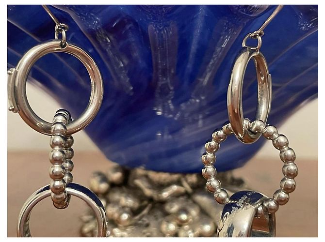 Orecchini DOLCE & GABBANA “Triplet” DJ0658 acciaio argento con tre anelli - vista 6