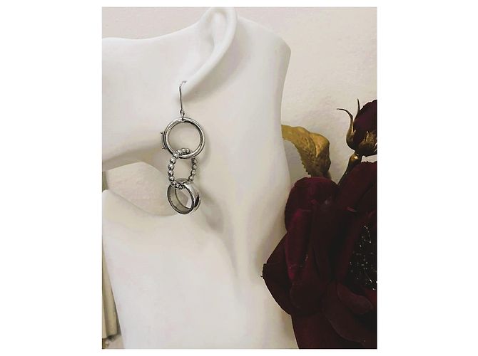 Orecchini DOLCE & GABBANA “Triplet” DJ0658 acciaio argento con tre anelli - vista 8
