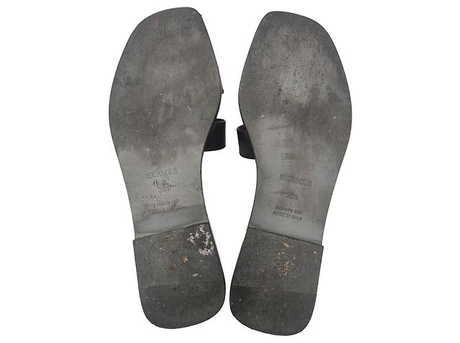 Infradito Hermès Oran in pelle di vitello nera Nero - vista 2