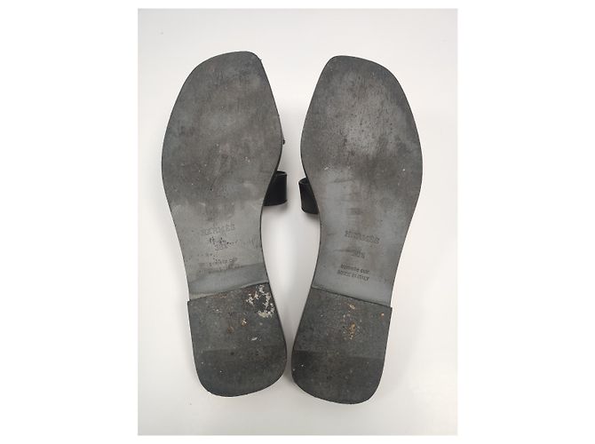 Infradito Hermès Oran in pelle di vitello nera Nero - vista 6