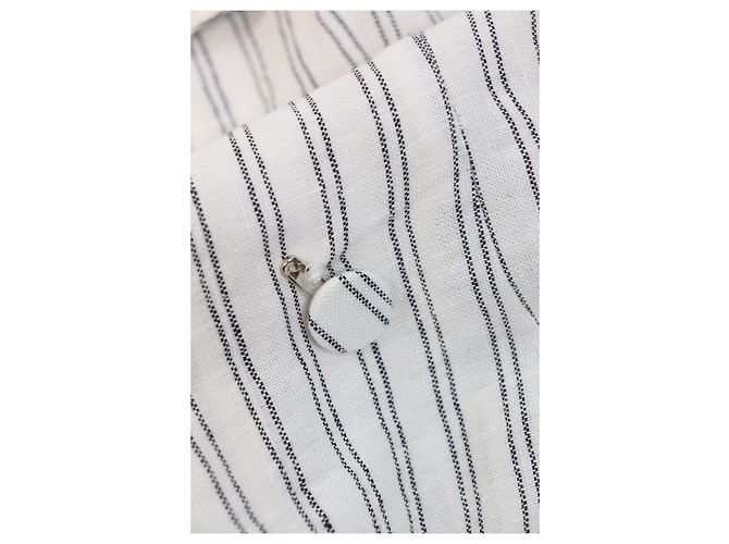 Altuzarra Vestido de verano a rayas blancas y negras con botones - talla UK 10 - vista 4