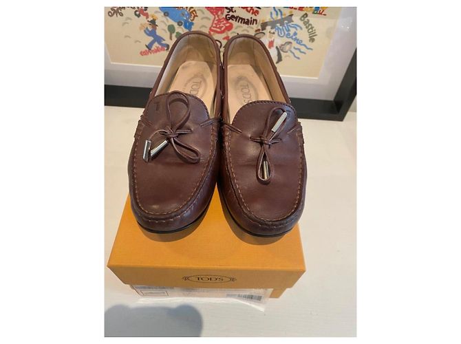 Scarpe da barca Tod's in pelle marrone - vista 3