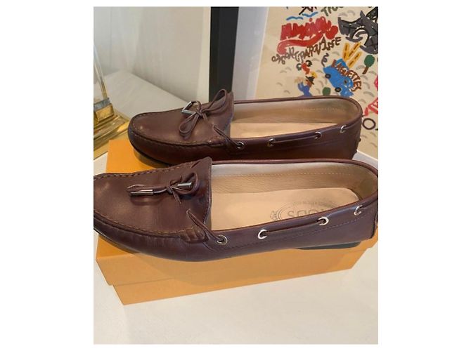 Scarpe da barca Tod's in pelle marrone - vista 4