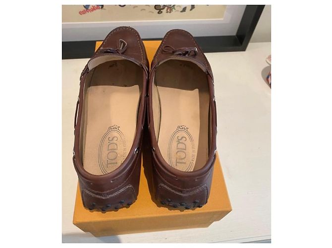 Scarpe da barca Tod's in pelle marrone - vista 7