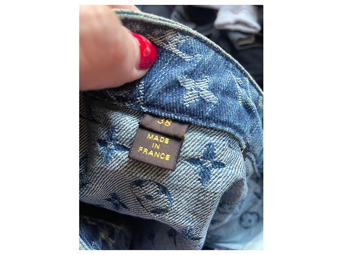 Traje de falda Louis Vuitton Monograma LV Azul Algodón Denim - vista 13