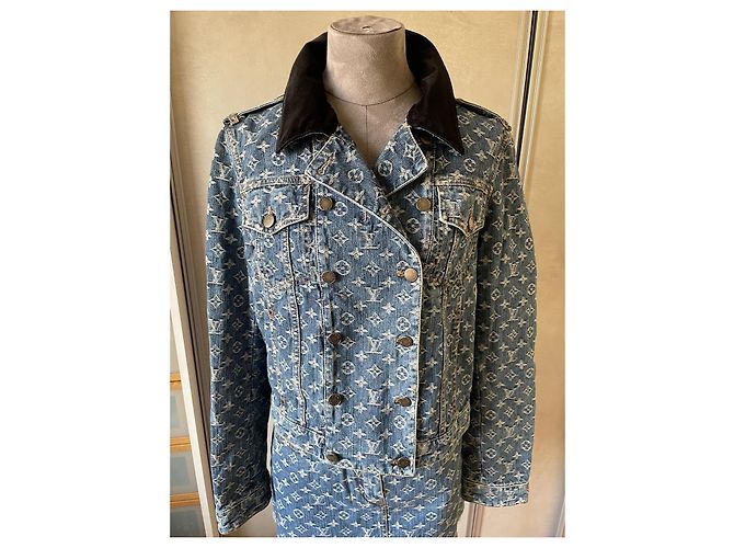 Traje de falda Louis Vuitton Monograma LV Azul Algodón Denim - vista 2