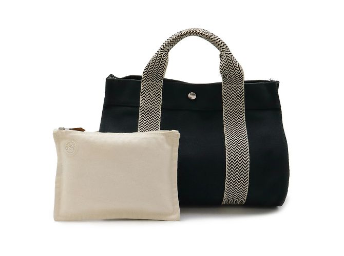 Hermès Hermes Cannes PM Tote Bag Schwarz Roh - Ansicht 2