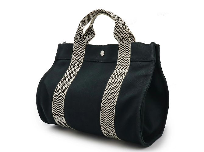 Hermès Hermes Cannes PM Tote Bag Schwarz Roh - Ansicht 3