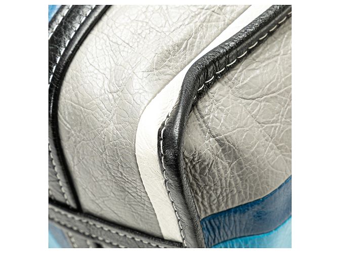 Borsa Bazar Shopper in pelle di agnello blu Balenciaga - vista 10