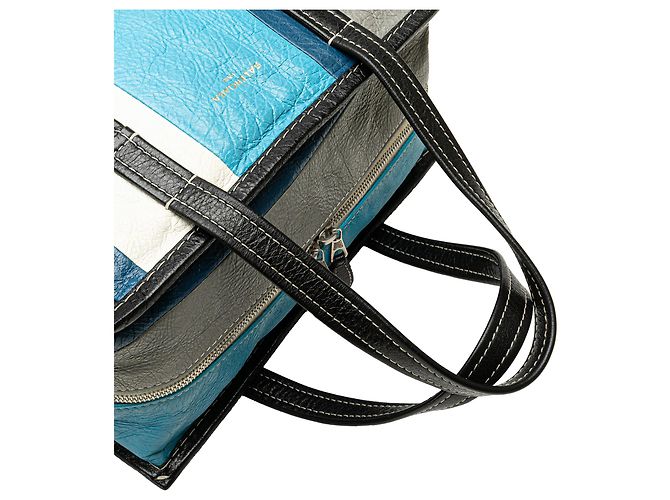 Borsa Bazar Shopper in pelle di agnello blu Balenciaga - vista 12