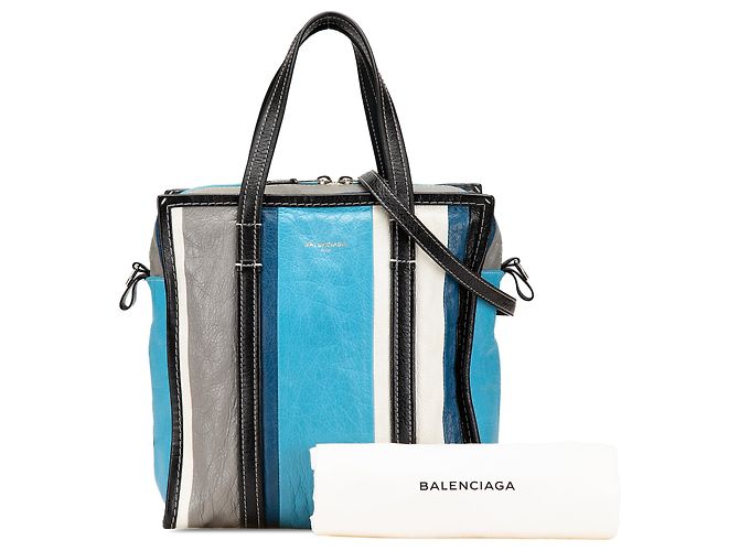 Borsa Bazar Shopper in pelle di agnello blu Balenciaga - vista 14