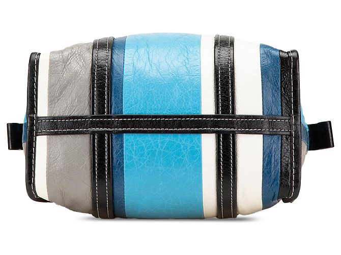 Borsa Bazar Shopper in pelle di agnello blu Balenciaga - vista 3