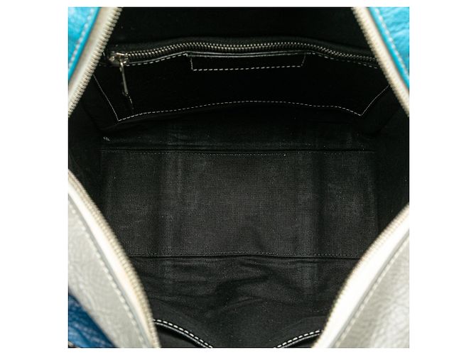 Borsa Bazar Shopper in pelle di agnello blu Balenciaga - vista 4