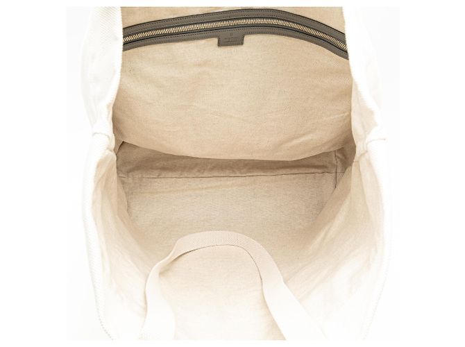 Borsa in tela bianca con logo in rilievo Gucci Bianco - vista 4